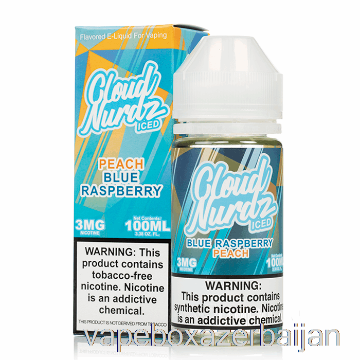 Vape Smoke ICED Peach Blue Raspberry - Cloud Nurdz - 100mL 0mg